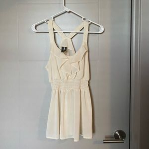 White Ruffled Tank Top Blouse